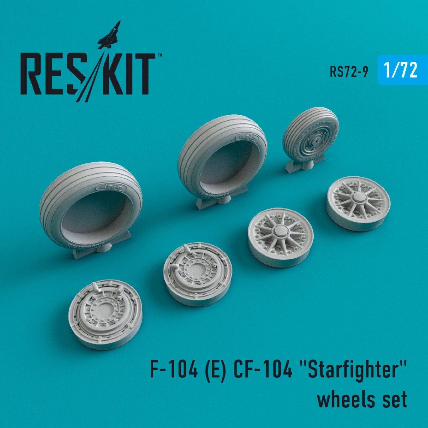 Lockheed F-104E/CF-104 Starfighter Wheels set Scale 1:72 ResKit RS72-0009 for Aircraft Model Kit