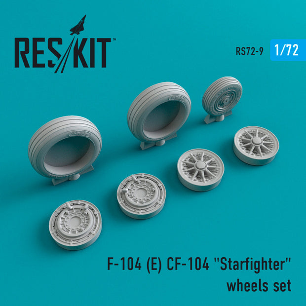 Lockheed F-104E/CF-104 Starfighter Wheels set Scale 1:72 ResKit RS72-0009 for Aircraft Model Kit