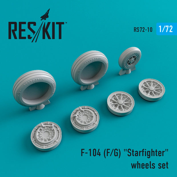 Lockheed F-104 (F,G) Starfighter Wheels set Scale 1:72 ResKit RS72-0010 for Aircraft Model Kit