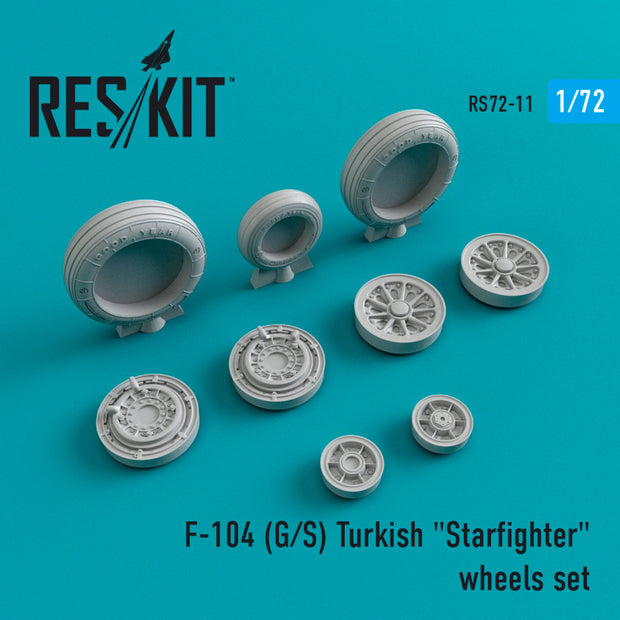 Lockheed F-104 (G,S) Turkish Starfighter Wheels set Scale 1:72 ResKit RS72-0011 for Aircraft Model Kit