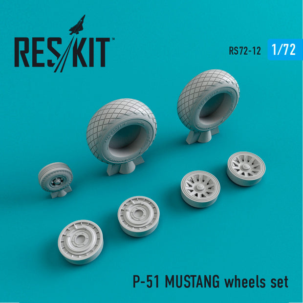 North American P-51 Mustang Wheels set Scale 1:72 ResKit RS72-0012 for Aircraft Model Kit