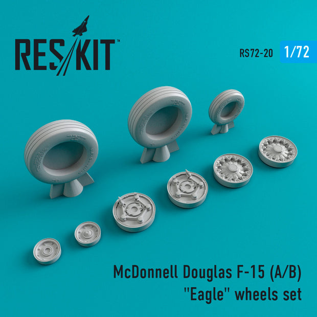 McDonnell Douglas F-15 (A,B) Eagle Wheels set Scale 1:72 ResKit RS72-0020 for Aircraft Model Kit