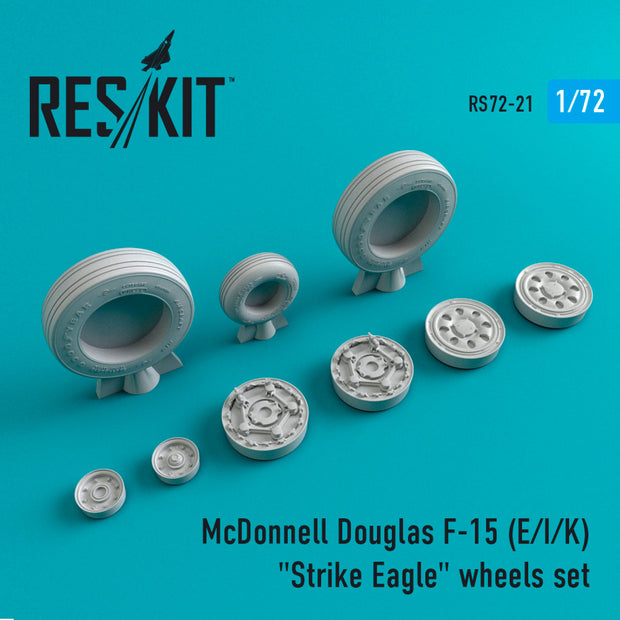 McDonnell Douglas F-15 (E,I,K) Strike Eagle Wheels set Scale 1:72 ResKit RS72-0021 for Aircraft Model Kit