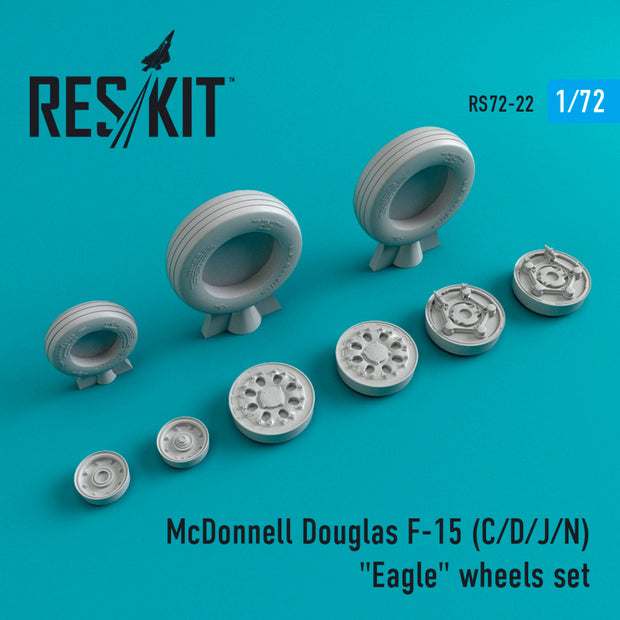 McDonnell Douglas F-15 (C,D,J,N) Eagle Wheels set Scale 1:72 ResKit RS72-0022 for Aircraft Model Kit
