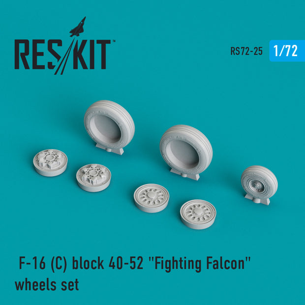 General Dynamics F-16C block 40-52 Fighting Falcon Wheels set Scale 1:72 ResKit RS72-0025 for Aircraft Model Kit
