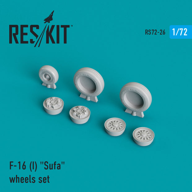 General Dynamics F-16I Sufa Wheels set Scale 1:72 ResKit RS72-0026 for Aircraft Model Kit