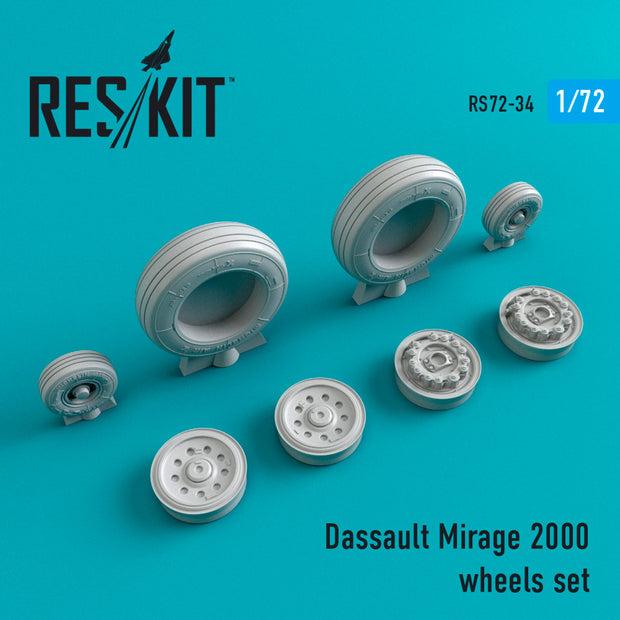 Dassault Mirage 2000 Wheels set Scale 1:72 ResKit RS72-0034 for Aircraft Model Kit