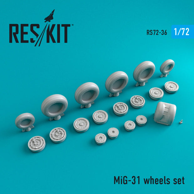 MiG-31 Wheels set Scale 1:72 ResKit RS72-0036 for Aircraft Model Kit