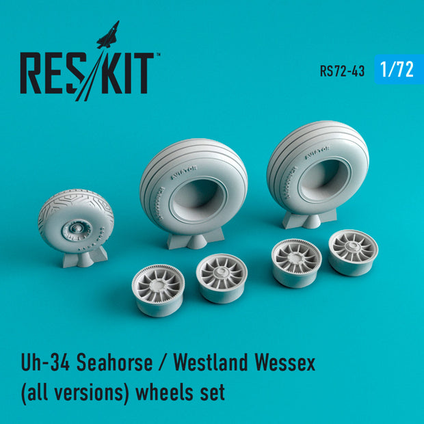 Uh-34 Seahorse/Westland Wessex (all versions) Wheels set Scale 1:72 ResKit RS72-0043 for Helicopters Model Kit