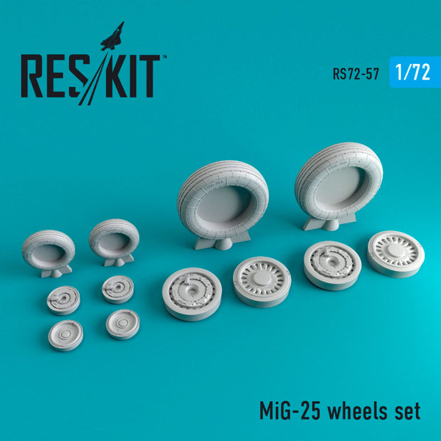 MiG-25 Wheels set Scale 1:72 ResKit RS72-0057 for Aircraft Model Kit