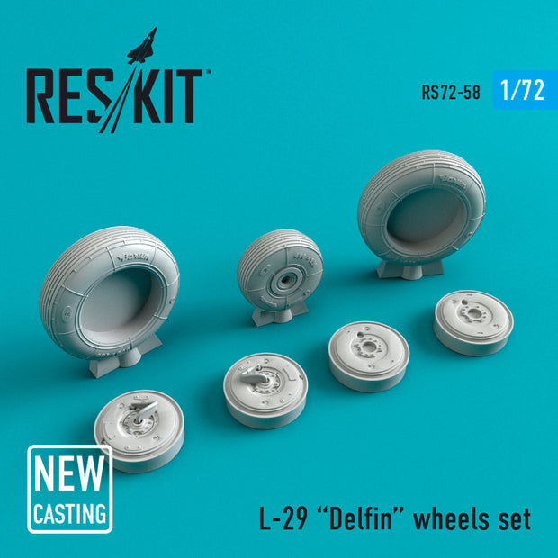 Aero L-29 Wheels set Scale 1:72 ResKit RS72-0058 for Aircraft Model Kit