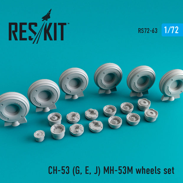 Sikorsky CH-53 (G,E,J)/MH-53M Wheels set Scale 1:72 ResKit RS72-0063 for Helicopters Model Kit