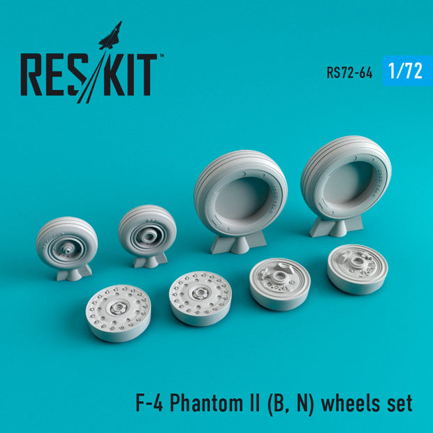 McDonnell Douglas F-4 (B,N) Phantom II Wheels set Scale 1:72 ResKit RS72-0064 for Aircraft Model Kit