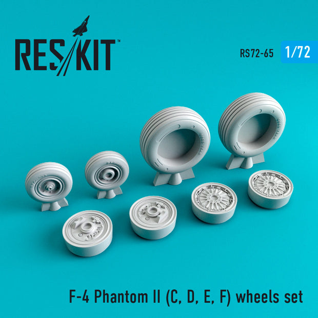 McDonnell Douglas F-4 (C,D,E,F) Phantom II Wheels set Scale 1:72 ResKit RS72-0065 for Aircraft Model Kit
