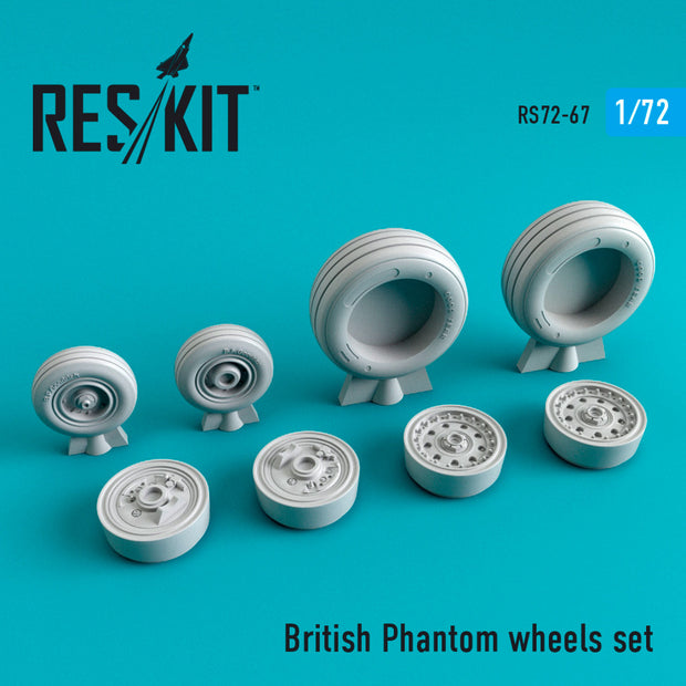 British Phantom Wheels set Scale 1:72 ResKit RS72-0067 for Aircraft Model Kit