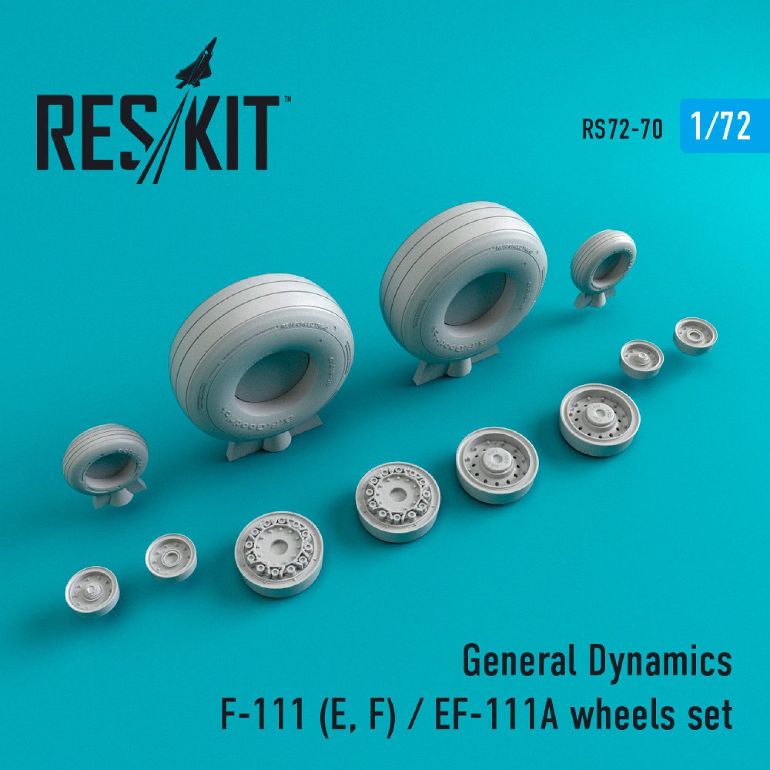 F-111 (E,F)/EF-111A Wheels set (weighted) Scale 1:72 ResKit RS72-0070 for Aircraft Model Kit