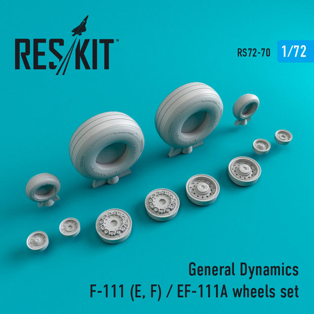 F-111 (E,F)/EF-111A Wheels set (weighted) Scale 1:72 ResKit RS72-0070 for Aircraft Model Kit