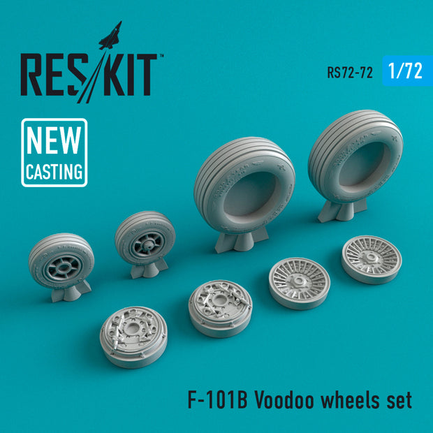 McDonnell F-101B Voodoo Wheels set Scale 1:72 ResKit RS72-0072 for Aircraft Model Kit