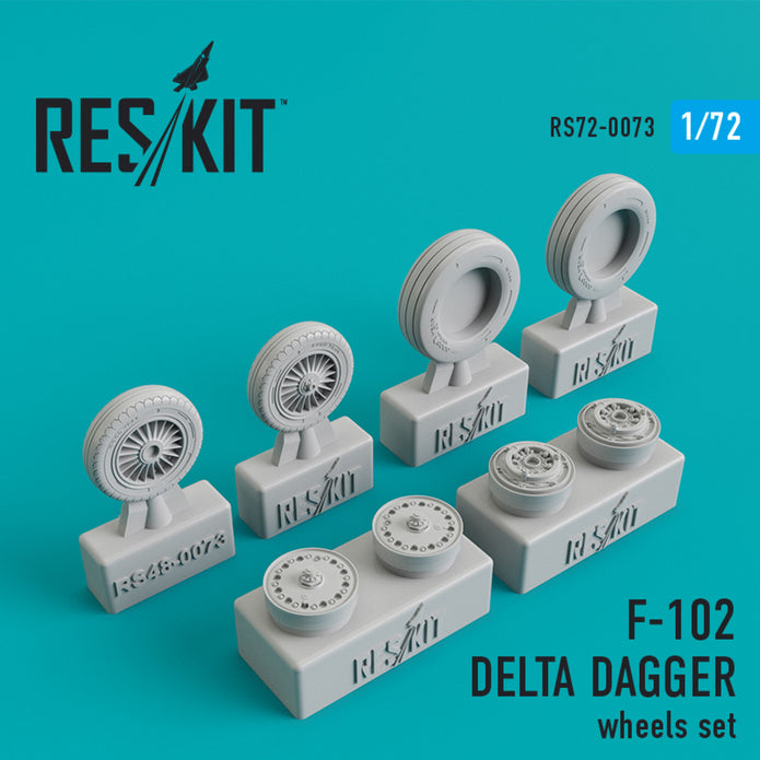 Convair F-102 Delta Dagger Wheels set Scale 1:72 ResKit RS72-0073 for Aircraft Model Kit