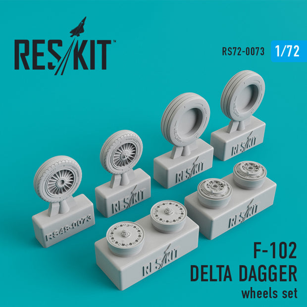 Convair F-102 Delta Dagger Wheels set Scale 1:72 ResKit RS72-0073 for Aircraft Model Kit