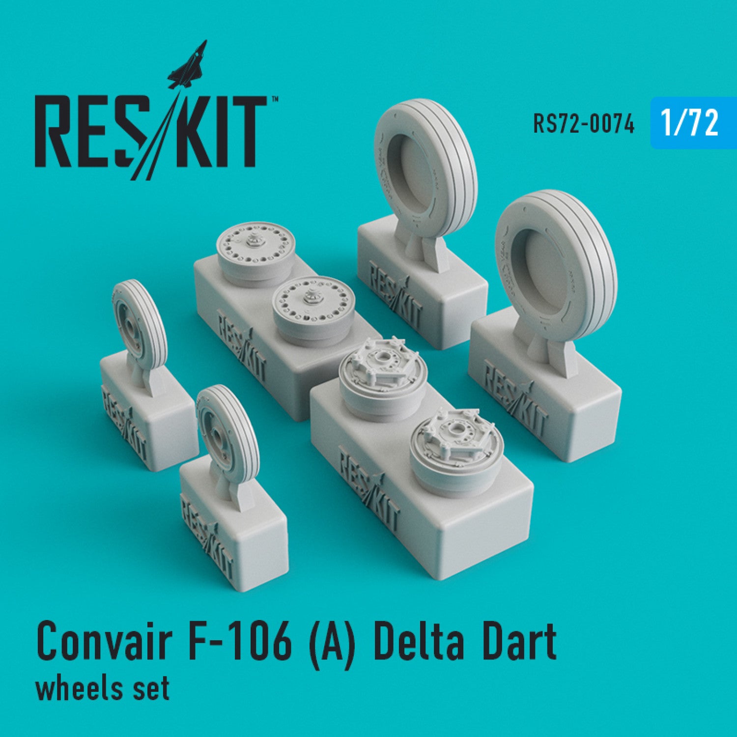 Convair F-106А Delta Dart Wheels set Scale 1:72 ResKit RS72-0074 for Aircraft Model Kit