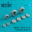 Republic F-105 (A,B,C,D) Thunderchief Wheels set Scale 1:72 ResKit RS72-0076 for Aircraft Model Kit