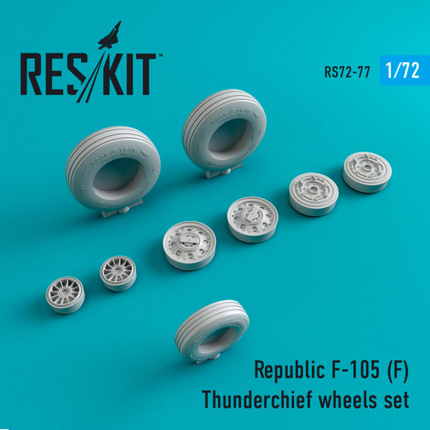 Republic F-105F Thunderchief Wheels set Scale 1:72 ResKit RS72-0077 for Aircraft Model Kit