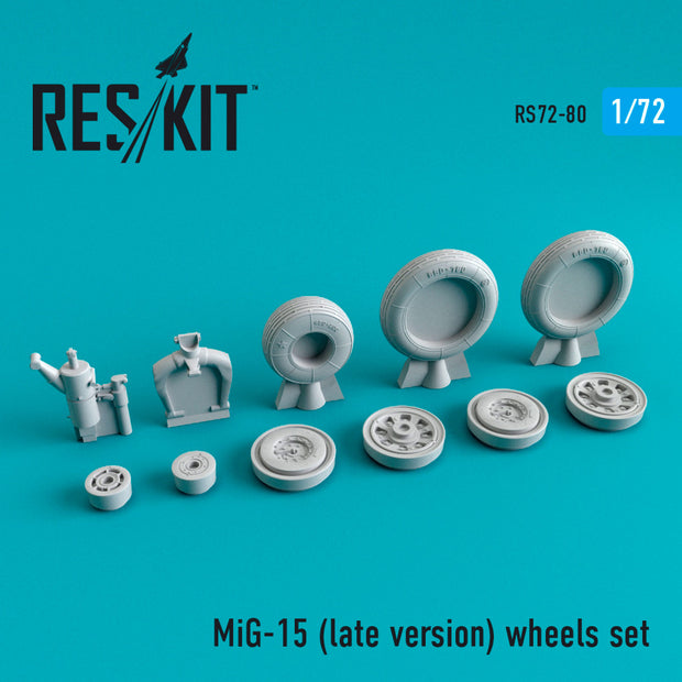 MiG-15 (late version) Wheels set Scale 1:72 ResKit RS72-0080 for Aircraft Model Kit