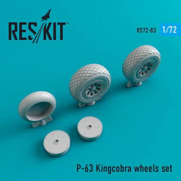 Bell P-63 Kingcobra Wheels set Scale 1:72 ResKit RS72-0083 for Aircraft Model Kit