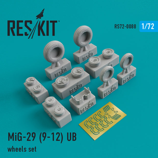 MiG-29 (9-12, UB) Wheels set Scale 1:72 ResKit RS72-0088 for Aircraft Model Kit