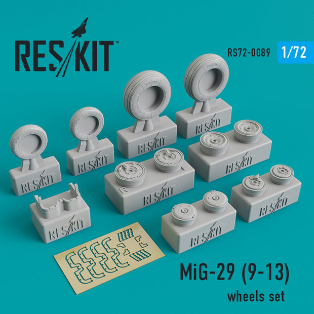 MiG-29 9-13 Wheels set Scale 1:72 ResKit RS72-0089 for Aircraft Model Kit