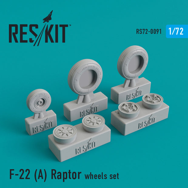 Lockheed Martin F-22A Raptor Wheels set Scale 1:72 ResKit RS72-0091 for Aircraft Model Kit