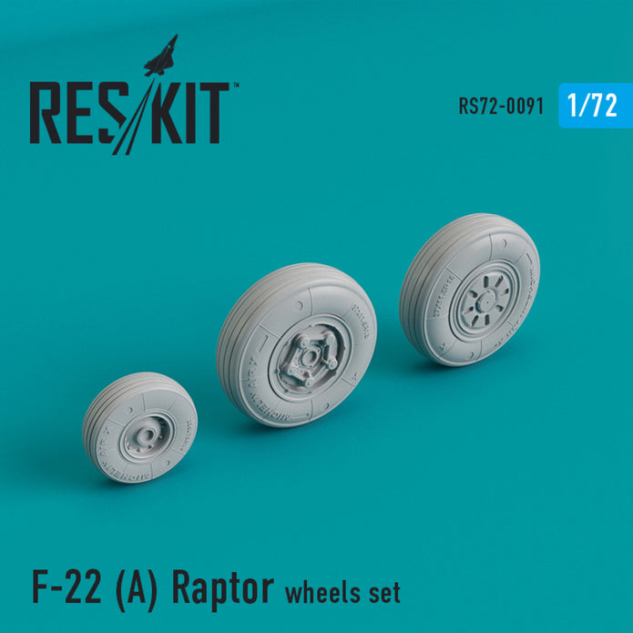 Lockheed Martin F-22A Raptor Wheels set Scale 1:72 ResKit RS72-0091 for Aircraft Model Kit