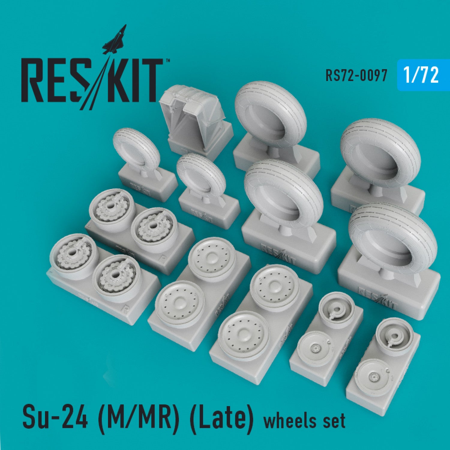 Sukhoi Su-24 (M,MR) late version Wheels set Scale 1:72 ResKit RS72-0097 for Aircraft Model Kit