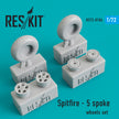 Spitfire (5 spoke) Wheels set Scale 1:72 ResKit RS72-0104 for Aircraft Model Kit