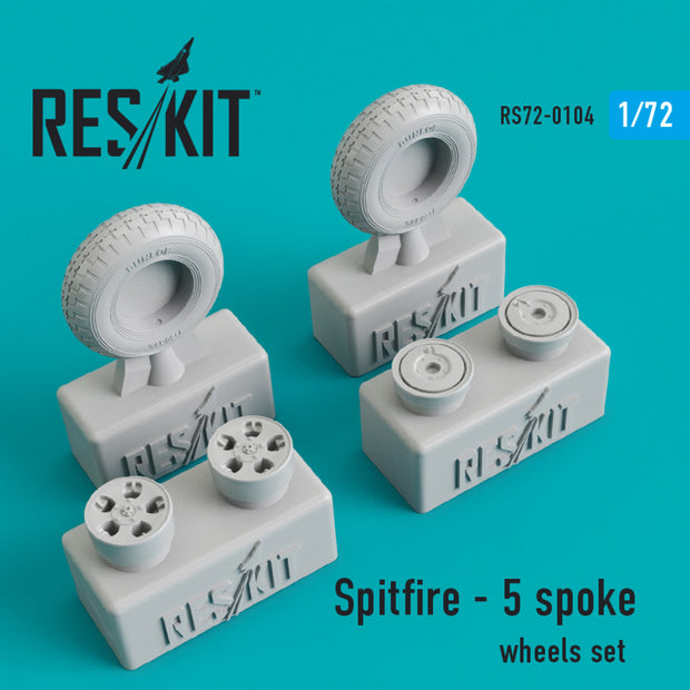 Spitfire (5 spoke) Wheels set Scale 1:72 ResKit RS72-0104 for Aircraft Model Kit