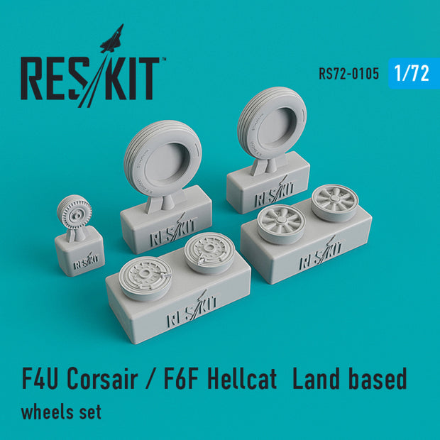 F4U Corsair/F6F Hellcat Land based Wheels set Scale 1:72 ResKit RS72-0105 for Aircraft Model Kit