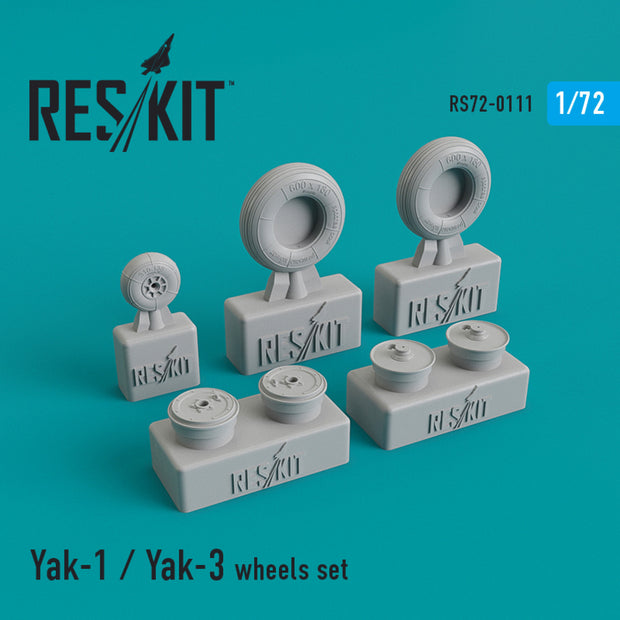 Yakovlev Yak-1/Yak-3 Wheels set Scale 1:72 ResKit RS72-0111 for Aircraft Model Kit