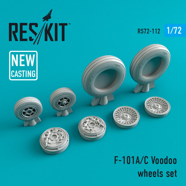 McDonnell F-101 (A,C) Voodoo Wheels set Scale 1:72 ResKit RS72-0112 for Aircraft Model Kit
