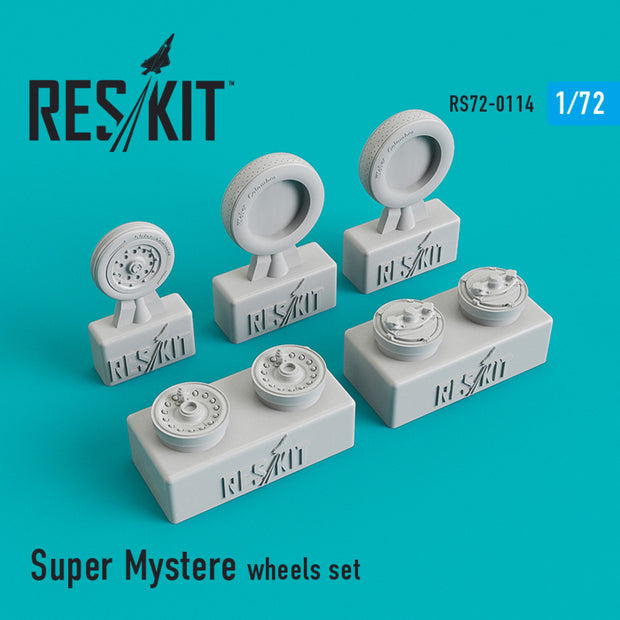 Dassault Super Mystère Wheels set Scale 1:72 ResKit RS72-0114 for Aircraft Model Kit
