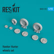 Hawker Hunter Wheels set Scale 1:72 ResKit RS72-0115 for Aircraft Model Kit