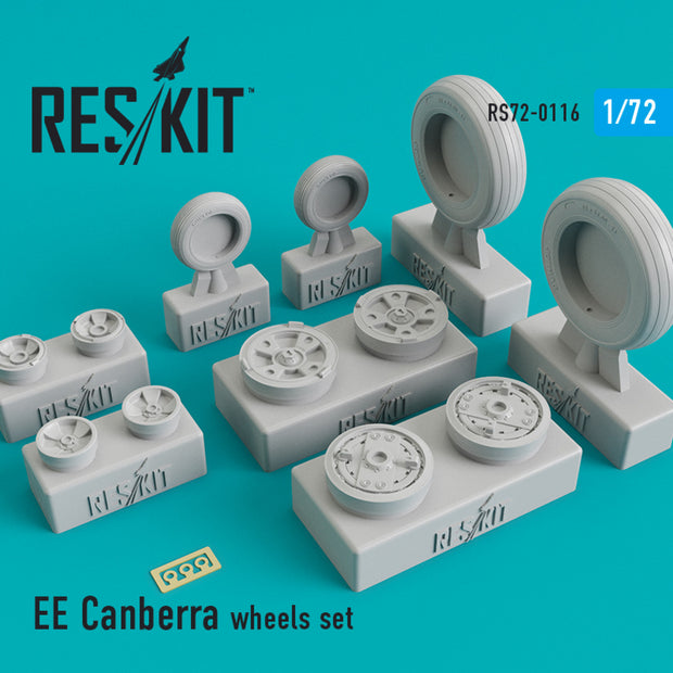 EE Canberra Wheels set (weighted) Scale 1:72 ResKit RS72-0116 for Aircraft Model Kit