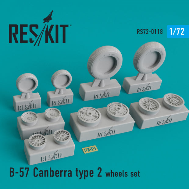 B-57 Canberra type 2 Wheels set Scale 1:72 ResKit RS72-0118 for Aircraft Model Kit