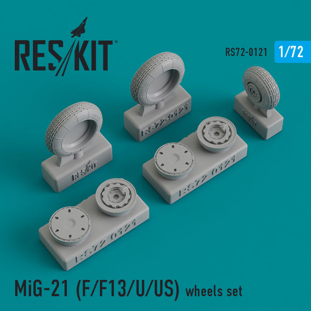 MiG-21 (F, F13, U, US) Wheels set Scale 1:72 ResKit RS72-0121 for Aircraft Model Kit