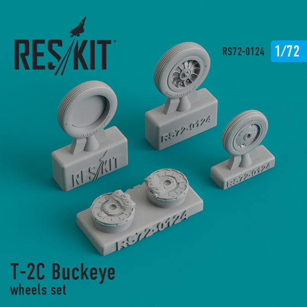 North American T-2C Buckeye Wheels set Scale 1:72 ResKit RS72-0124 for Aircraft Model Kit
