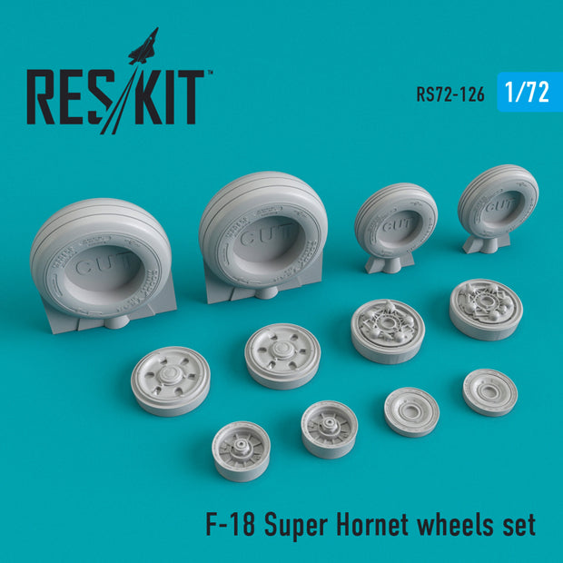 F/A-18 Super Hornet Wheels set Scale 1:72 ResKit RS72-0126 for Aircraft Model Kit