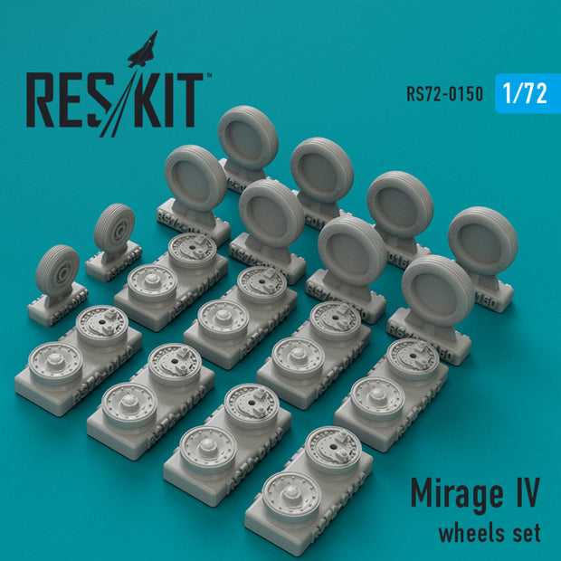 Dassault Mirage IV Wheels set Scale 1:72 ResKit RS72-0150 for Aircraft Model Kit