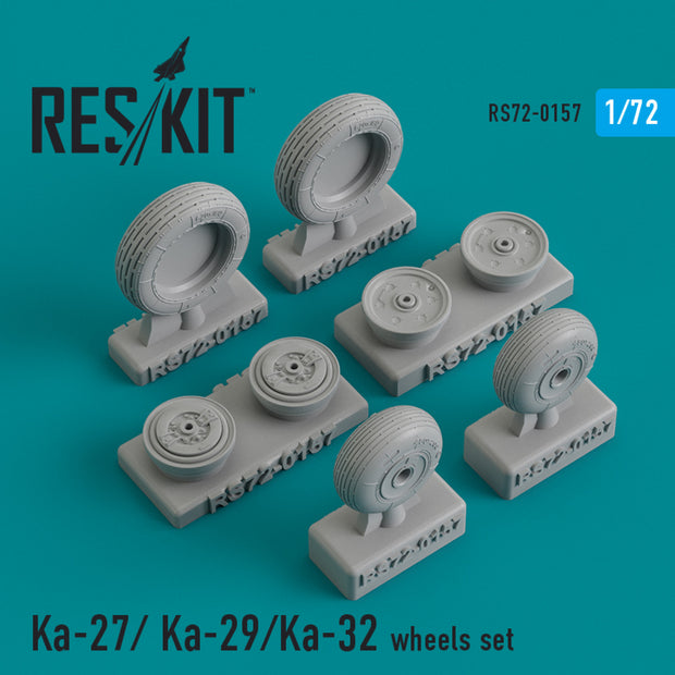Kamov Ka-27/Ka-29/Ka-32 Wheels set Scale 1:72 ResKit RS72-0157 for Helicopters Model Kit