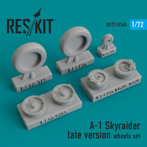 Douglas A-1 Skyraider (late version) Wheels set Scale 1:72 ResKit RS72-0165 for Aircraft Model Kit