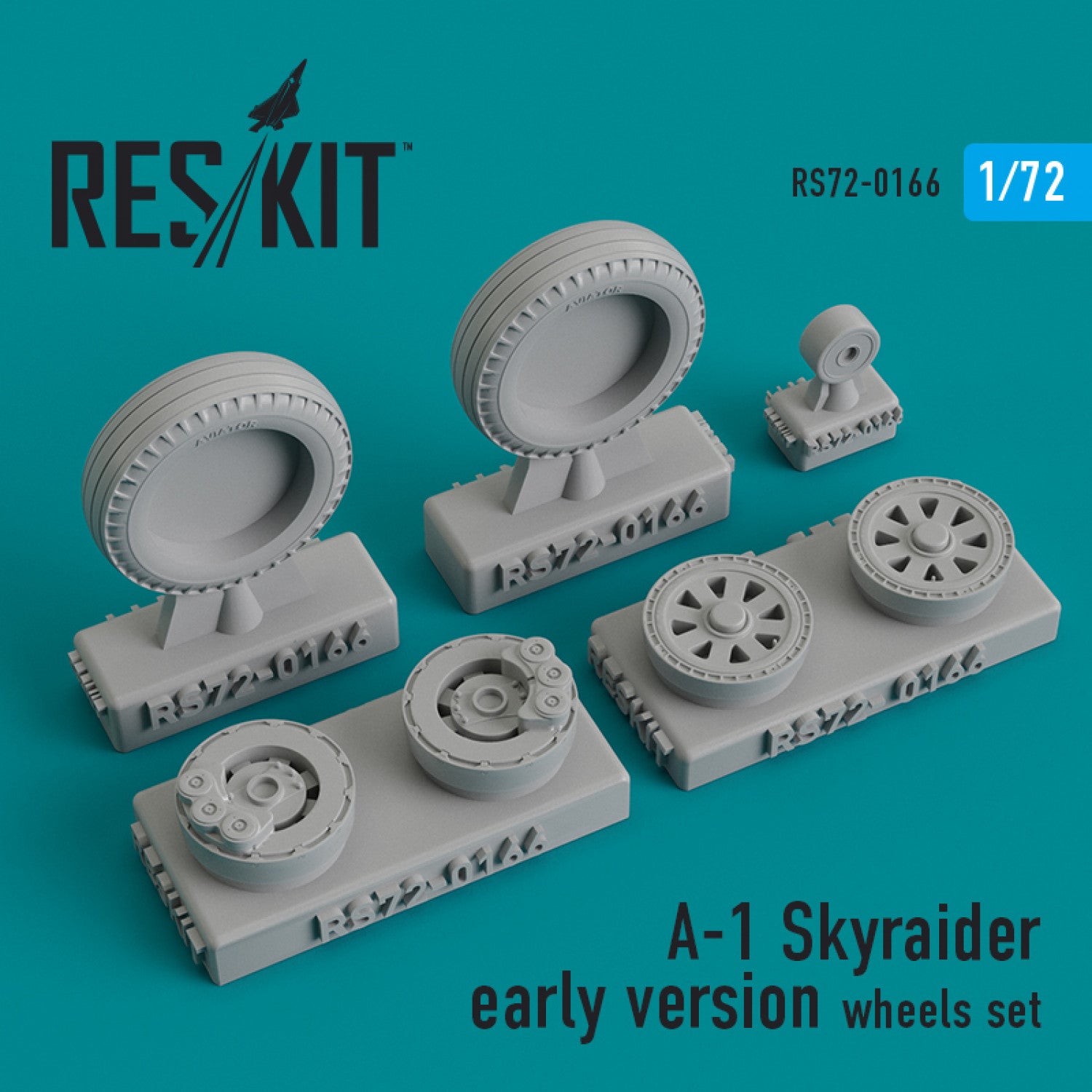 Douglas A-1 Skyraider (early version) Wheels set Scale 1:72 ResKit RS72-0166 for Aircraft Model Kit